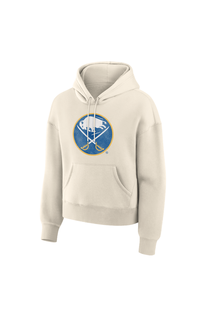 FANATICS Women's Fanatics Cream Buffalo Sabres Distressed Logo Hoodie, Alternate, color, Cream