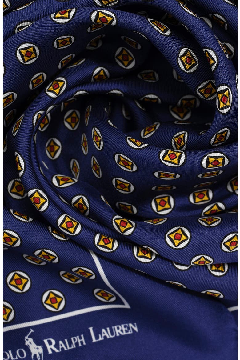 Silk Foulard Square Scarf, Alternate, color, BRIGHT NAVY