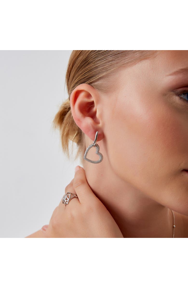 Spero London Chunky Heart Sterling Silver Drop Earrings, Alternate, color, Silver