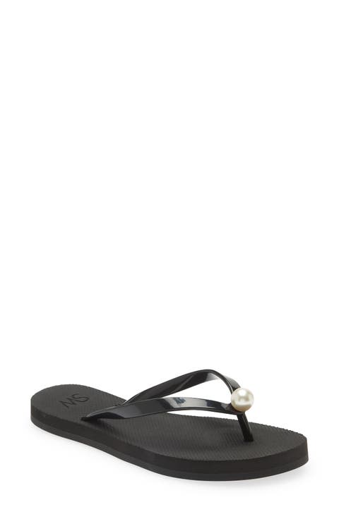 Imitation Pearl Flip Flop