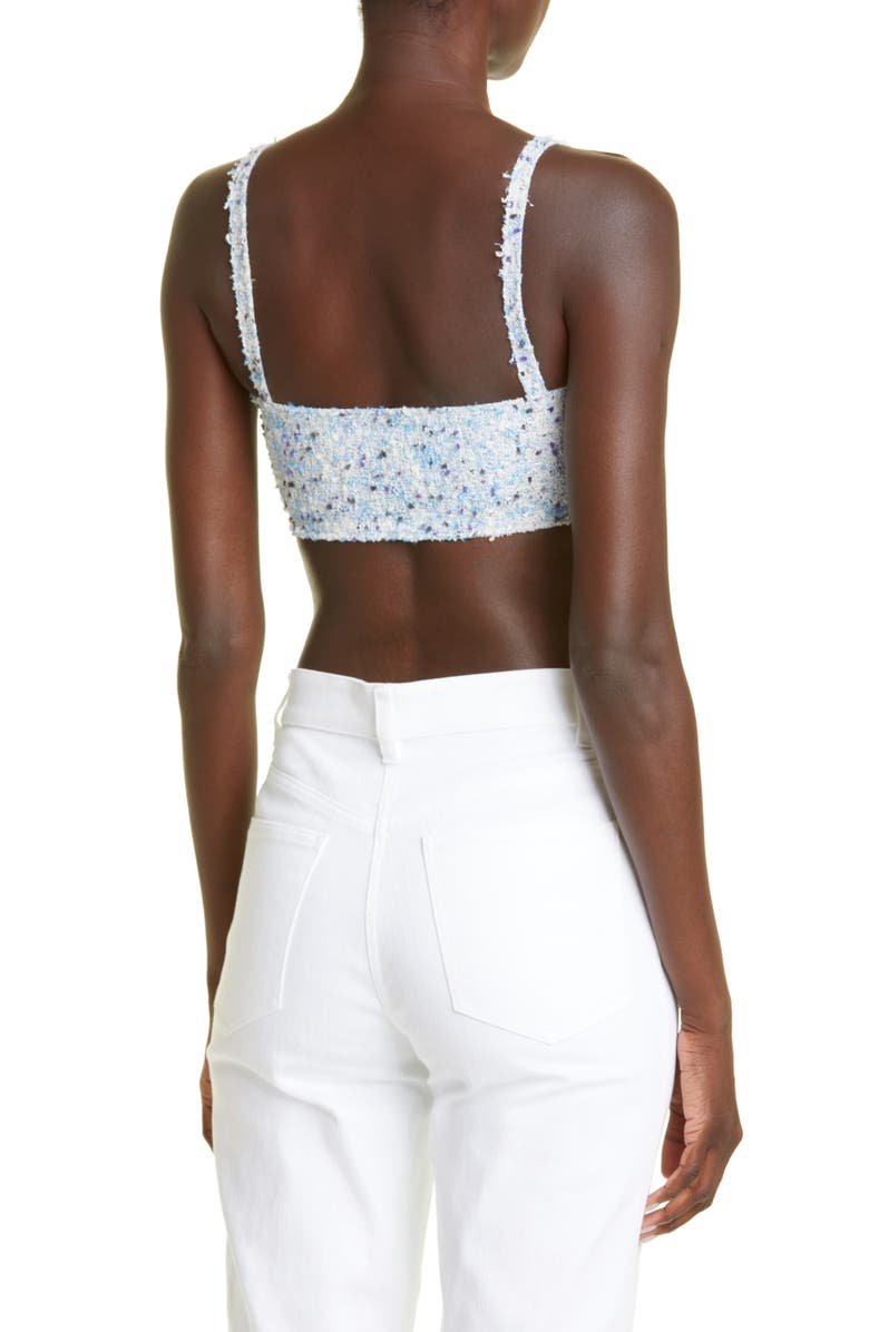 St. John Collection Textured Tweed Knit Bralette Top, Alternate, color, 