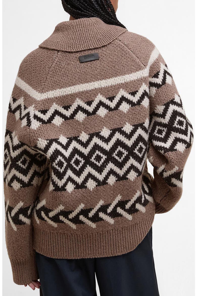 Klara Heritage Jacquard Wool Blend Zip-Up Cardigan, Alternate, color, MULTI