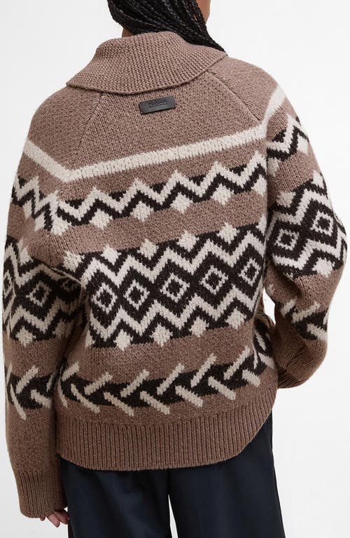 Barbour Klara Heritage Jacquard Wool Blend Zip-up Cardigan In Multi
