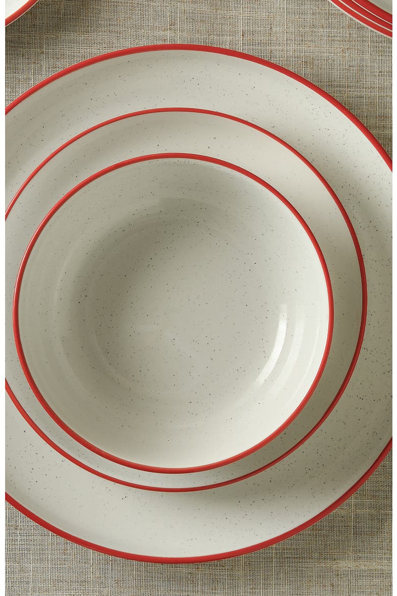 Ezra Stoneware 12-Piece Dinnerware Set, Alternate, color, Red