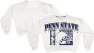 PRESSBOX Women's Pressbox White Penn State Nittany Lions Oversized Janice Retro Waist-Length Sweatshirt