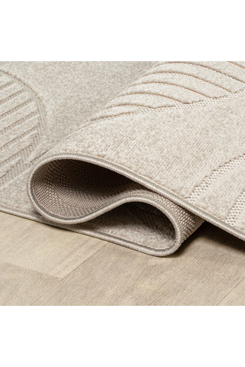 Nordby High-Low Geometric Arch Scandi Striped Indoor/Outdoor Area Rug, Alternate, color, Ivory/Cream
