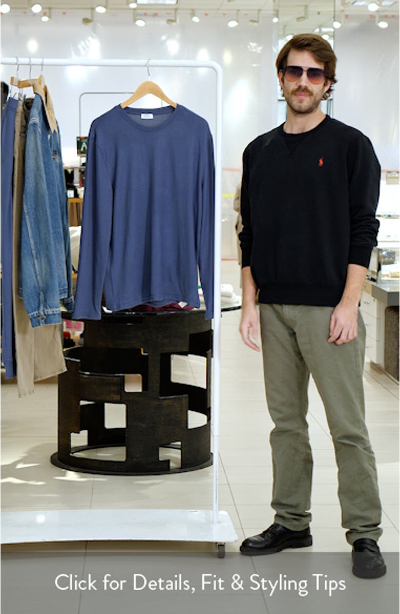 Men's Cozy Long Sleeve Crewneck Shirt, sales video thumbnail