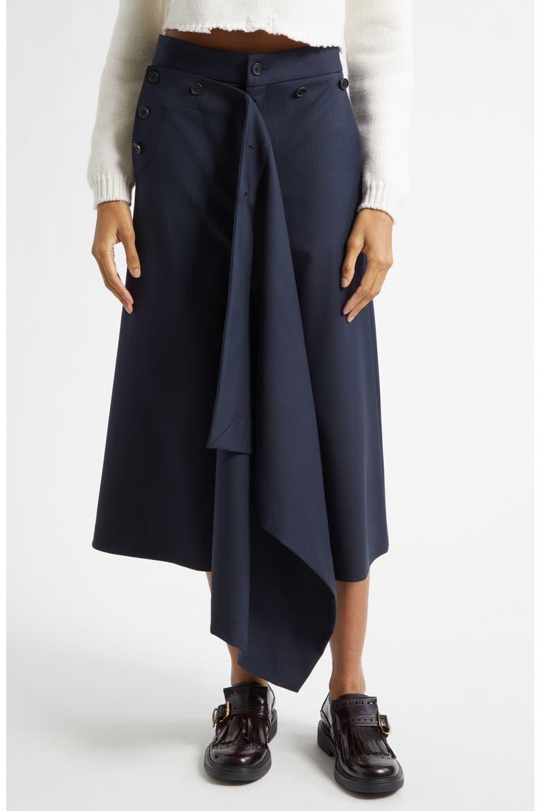 Front Cascade Stretch Wool Crop Sailor Pants, Main, color, MIDNIGHT