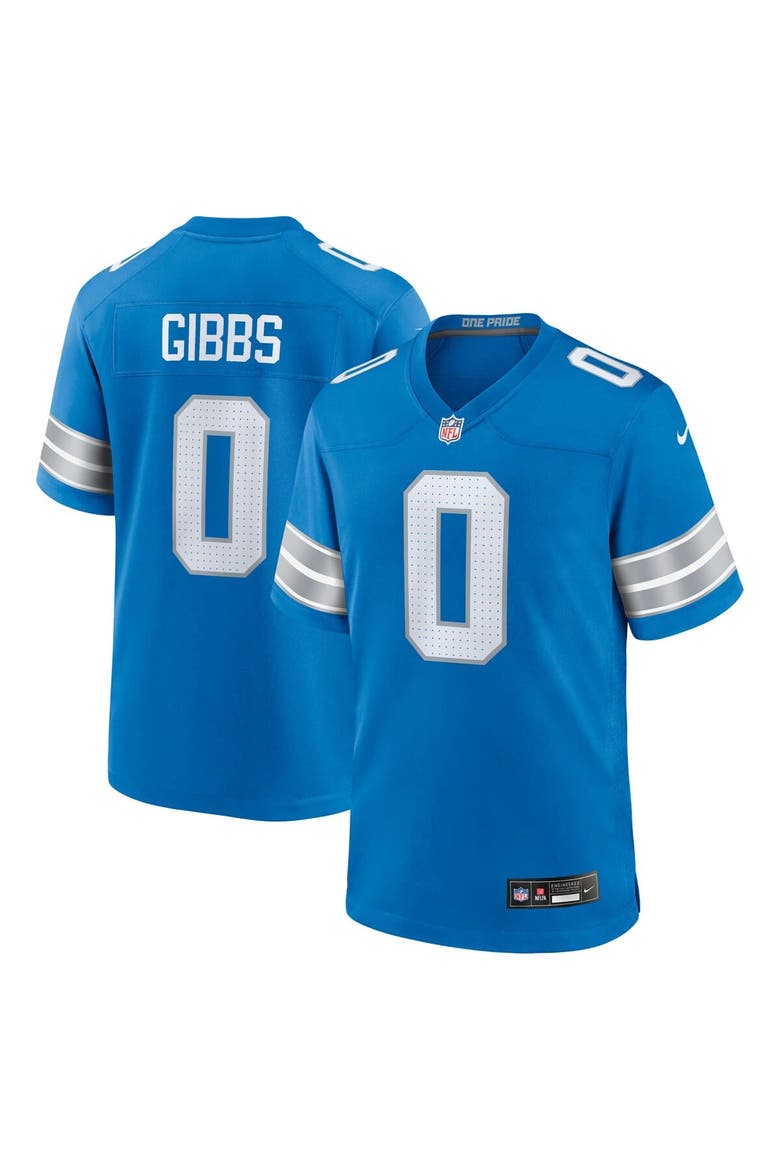 Men's Nike Jahmyr Gibbs Blue Detroit Lions Game Player Jersey, Main, color, Blue
