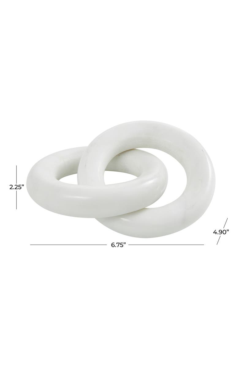 VIVIAN LUNE HOME Marble Chain Sculpture, Alternate, color, White