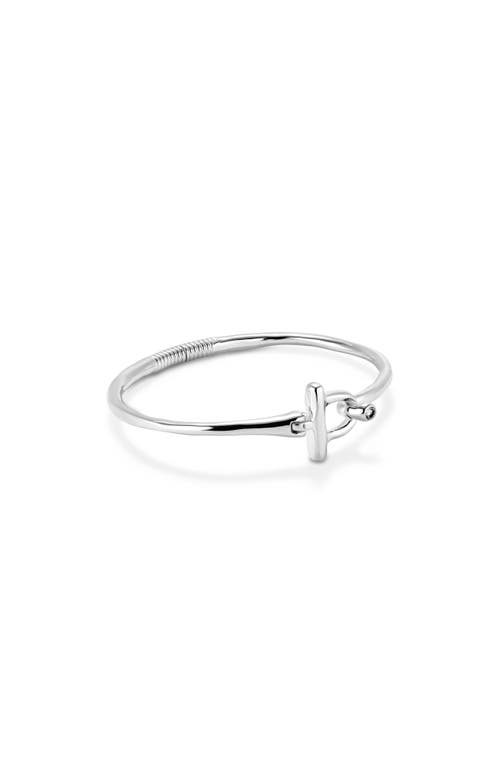 Unode50 Sterling Silver-plated Bangle Bracelet With White Topaz In Silver