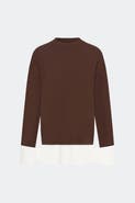 SIMONMILLER Pip Poplin Combo Sweater - Choco Brown Macadamia
