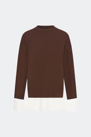 SIMONMILLER Pip Poplin Combo Sweater - Choco Brown Macadamia