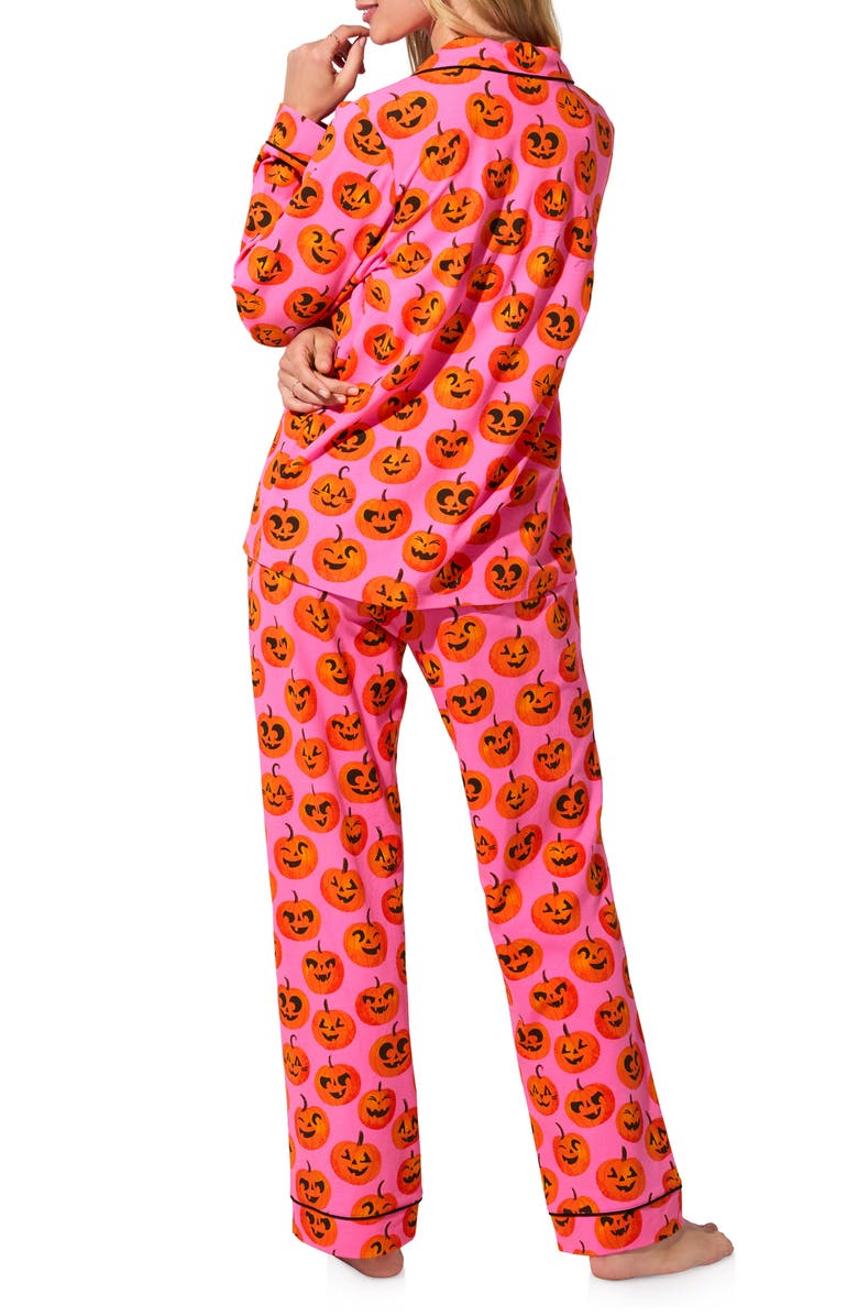 BedHead Pajamas Stretch Organic Cotton Pajamas, Alternate, color, Jolly Jack-O-Lantern