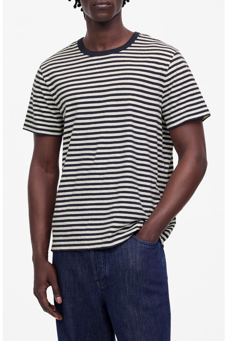 Allday Linen & Cotton T-Shirt, Main, color, NIGHT INDIGO