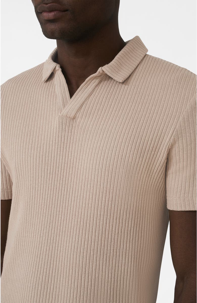 MAUVAIS Elysee Slim Ribbed Revere Polo, Alternate, color, Light Beige