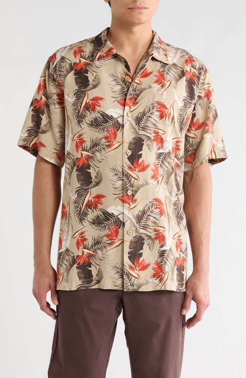 Garden of Hope & Courage Short Sleeve Silk Button-Up Shirt