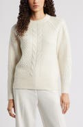 Nordstrom Cable Crewneck Alpaca Blend Sweater