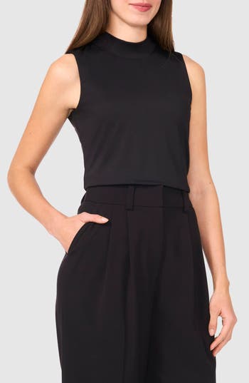 Halogen ® Sleeveless Mock Neck Top In Black