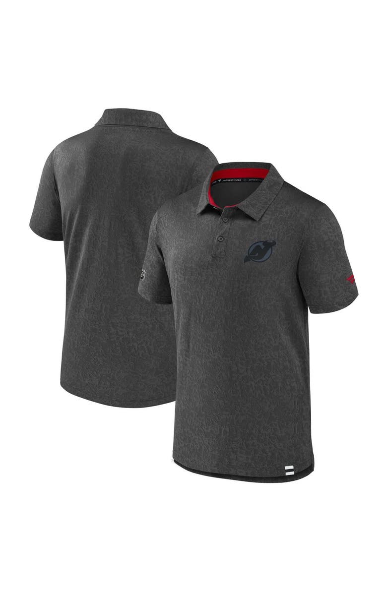 FANATICS Men's Fanatics  Black New Jersey Devils Authentic Pro Tonal Logo Jacquard Polo, Main, color, 