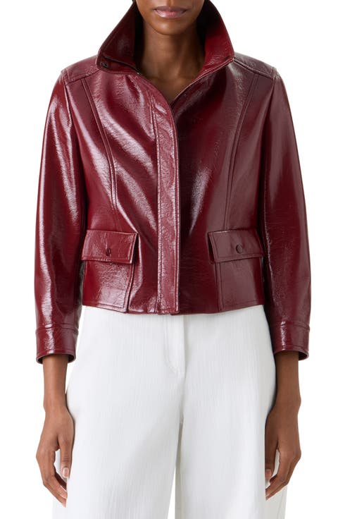 Shiny Crinkle Faux Leather Jacket