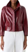 Akris punto Shiny Crinkle Faux Leather Jacket