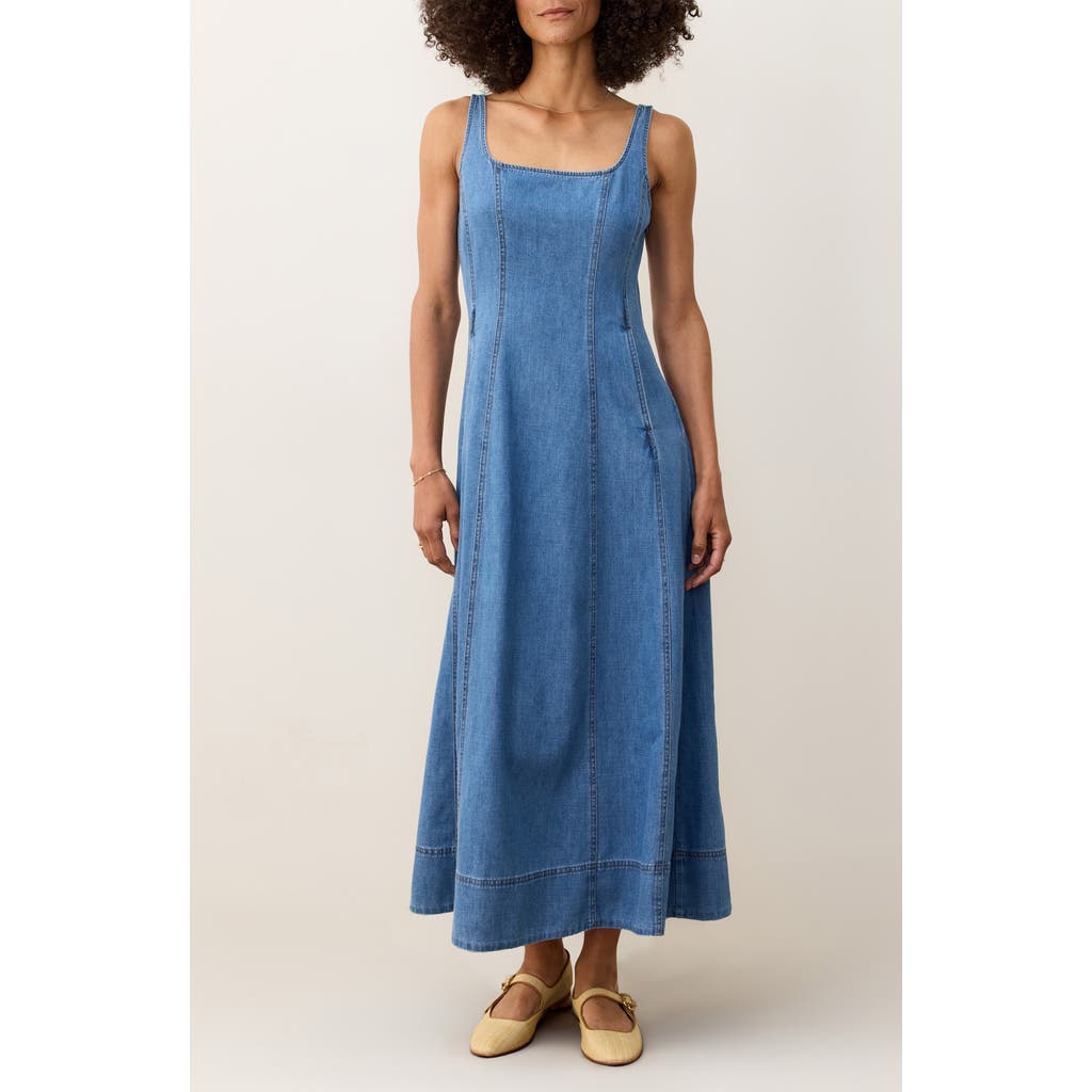 Marine Layer Denim Midi Dress In Blue