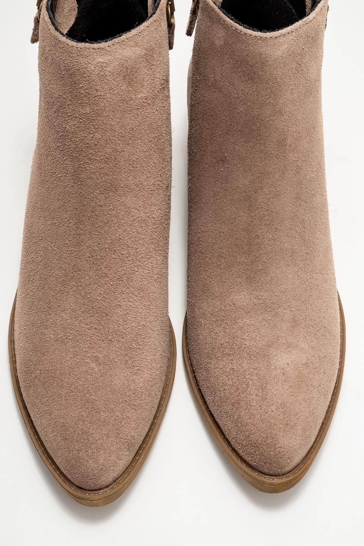 Jayer Leather Double-Zip Block Heel Boot, Alternate, color, Light Brown Suede Leather
