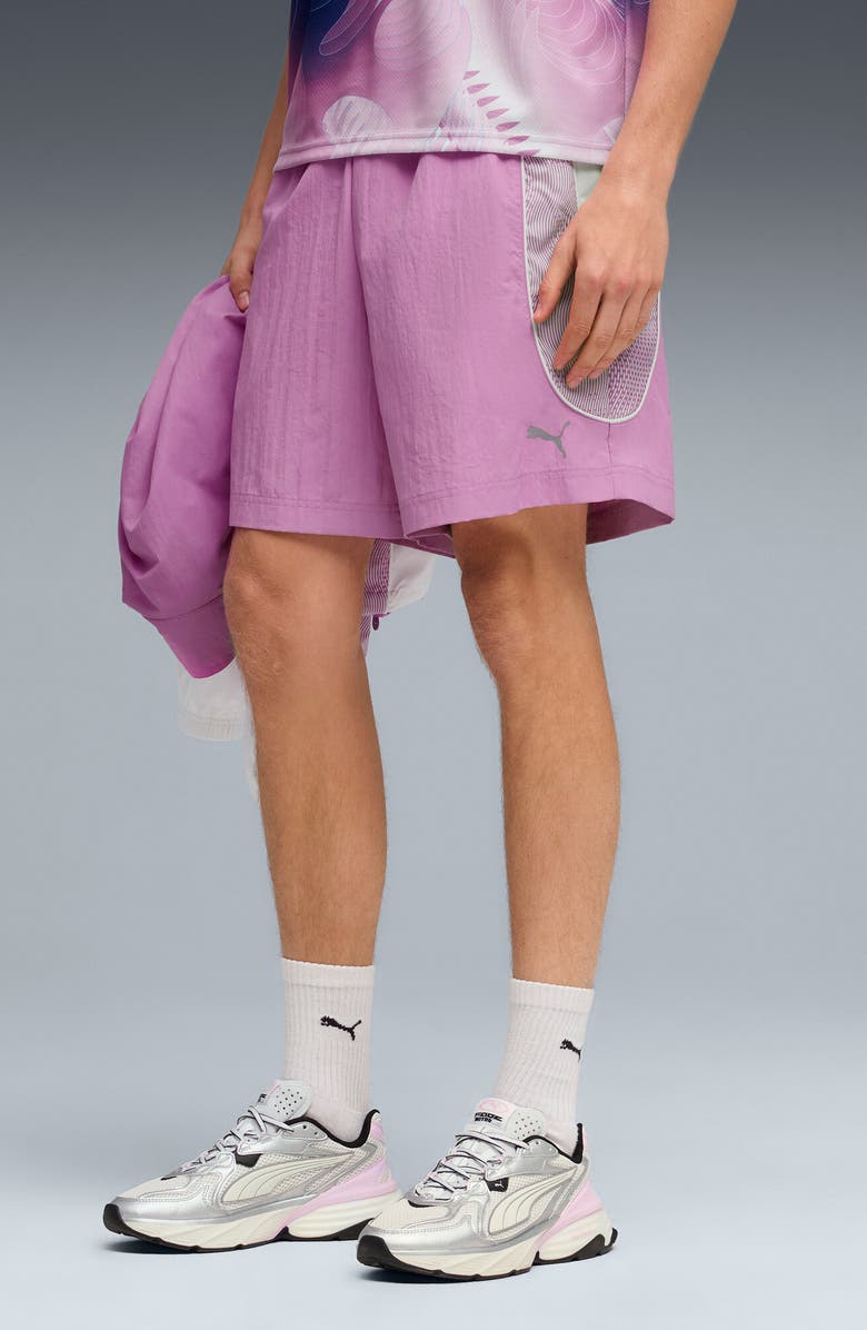 PUMA tech-X Relaxed Shorts, Main, color, Mauve Pop