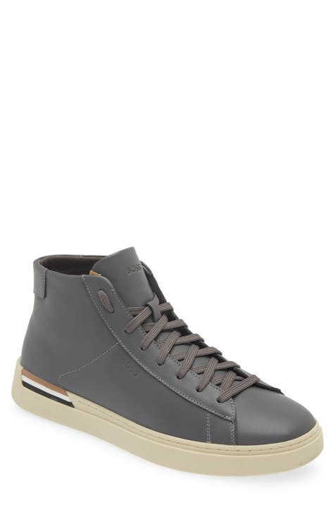 Gray high top sneakers best sale