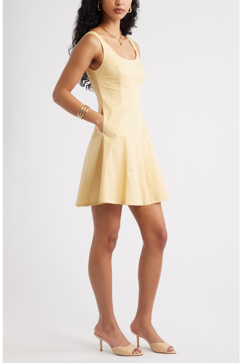 Seam Fit & Flare Poplin Minidress, Alternate, color, YELLOW SAHARA
