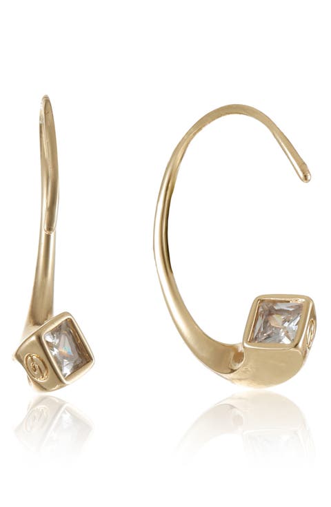 Twisted Cubic Zirconia Hoop Earrings