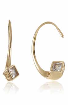 Ettika Twisted Cubic Zirconia Hoop Earrings
