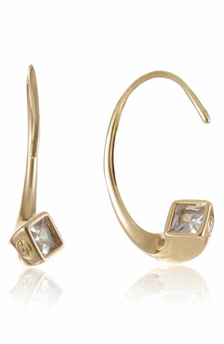 Ettika Twisted Cubic Zirconia Hoop Earrings