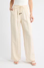 Odd Muse High Waist Wide Leg Linen Blend Pants