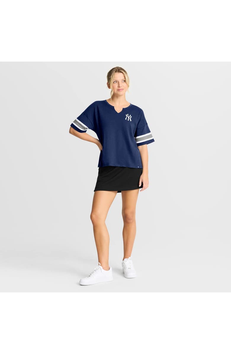 FANATICS Women's Fanatics Navy New York Yankees Curl Route T-Shirt, Alternate, color, Navy