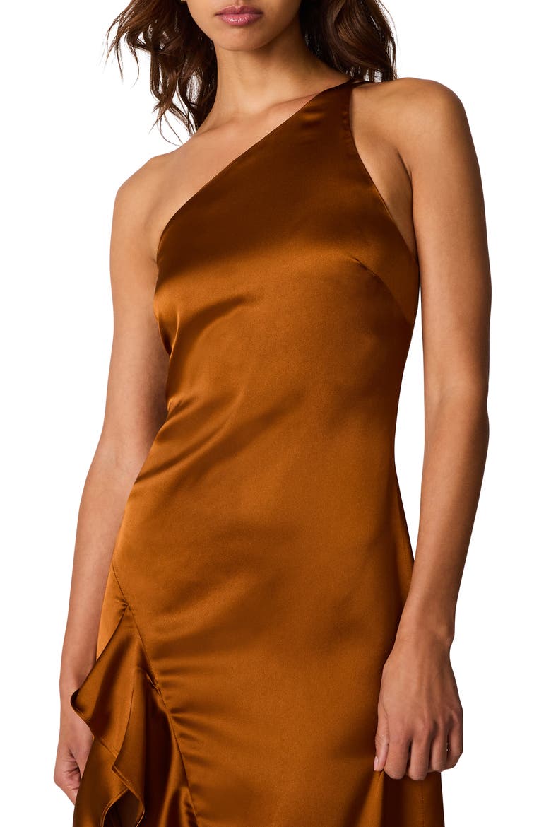 Mindy Asymmetric High-Low Dress, Alternate, color, CARAMEL CAFE