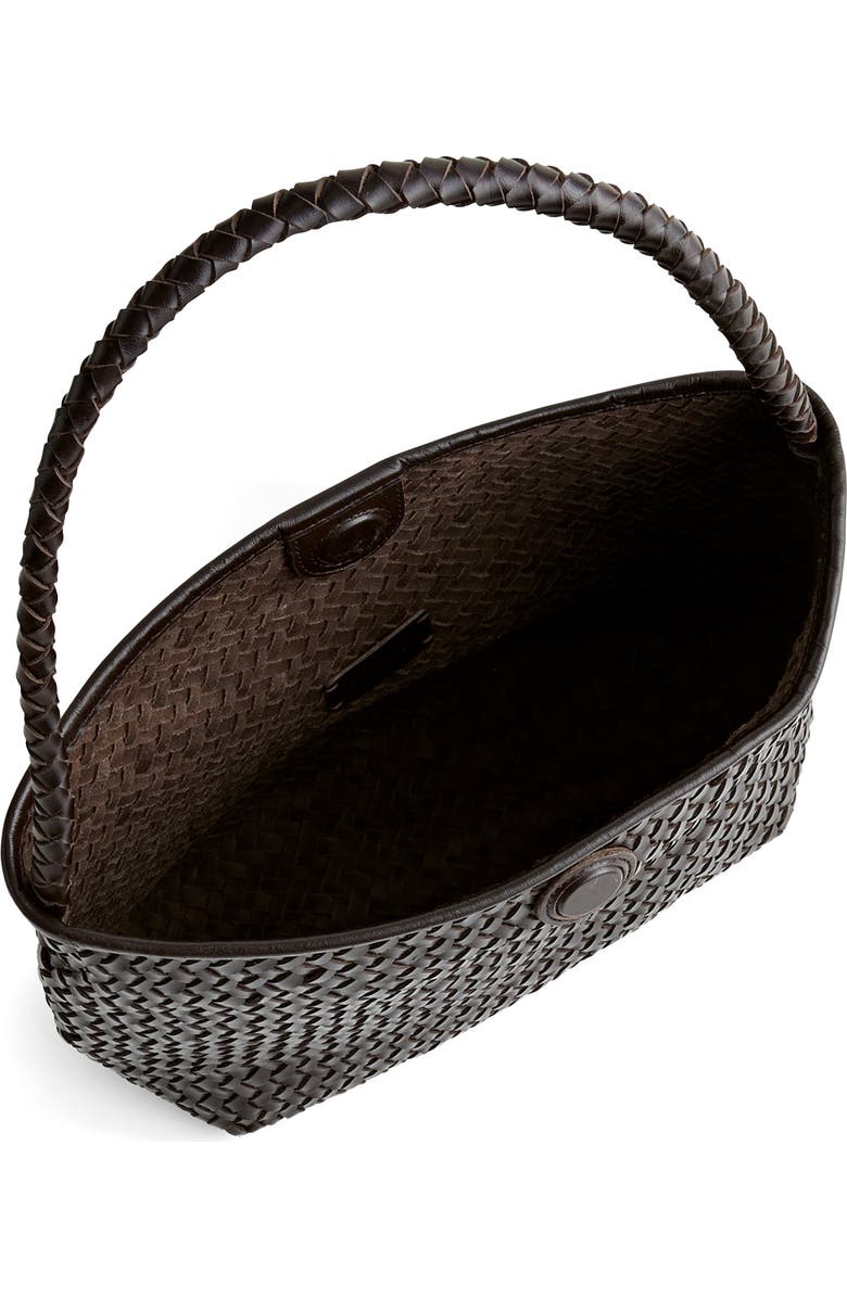 Madewell The Handwoven Leather Shoulder Bag, Alternate, color, Coffee Bean