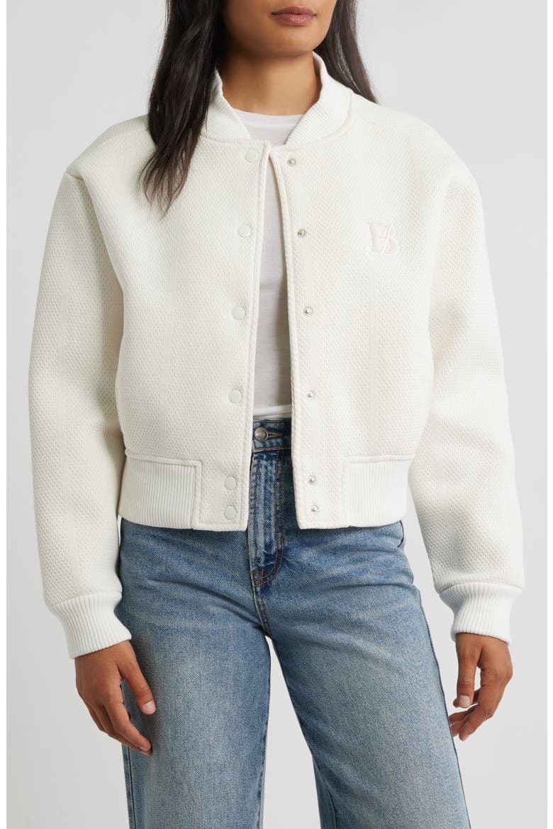 Cotton Bomber Jacket, Main, color, ANTIQUE WHITE