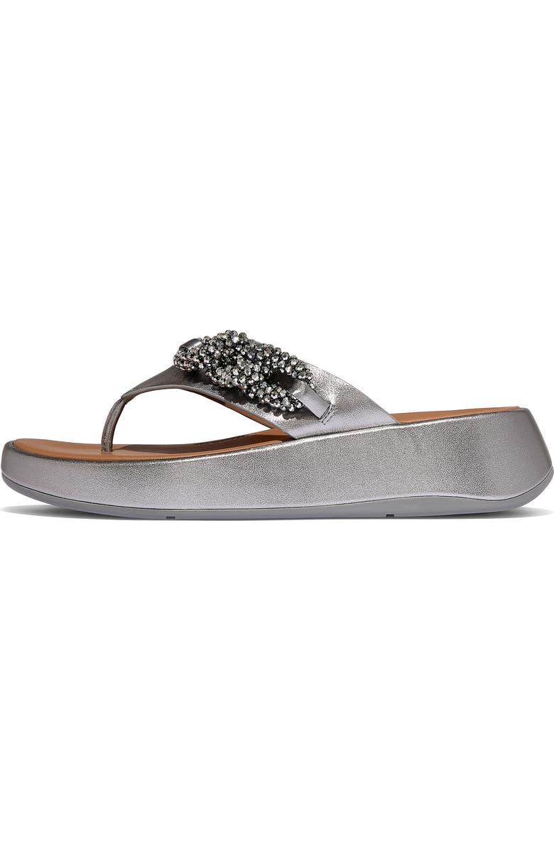 FitFlop F-Mode Beaded Chain Platform Sandal, Alternate, color, Silvereen