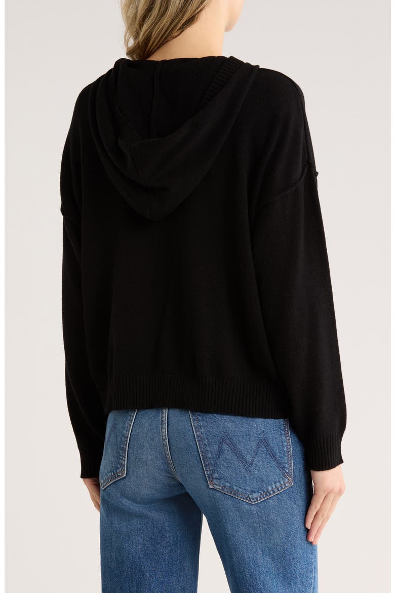 Hooded Pullover Sweater, Alternate, color, BLACK