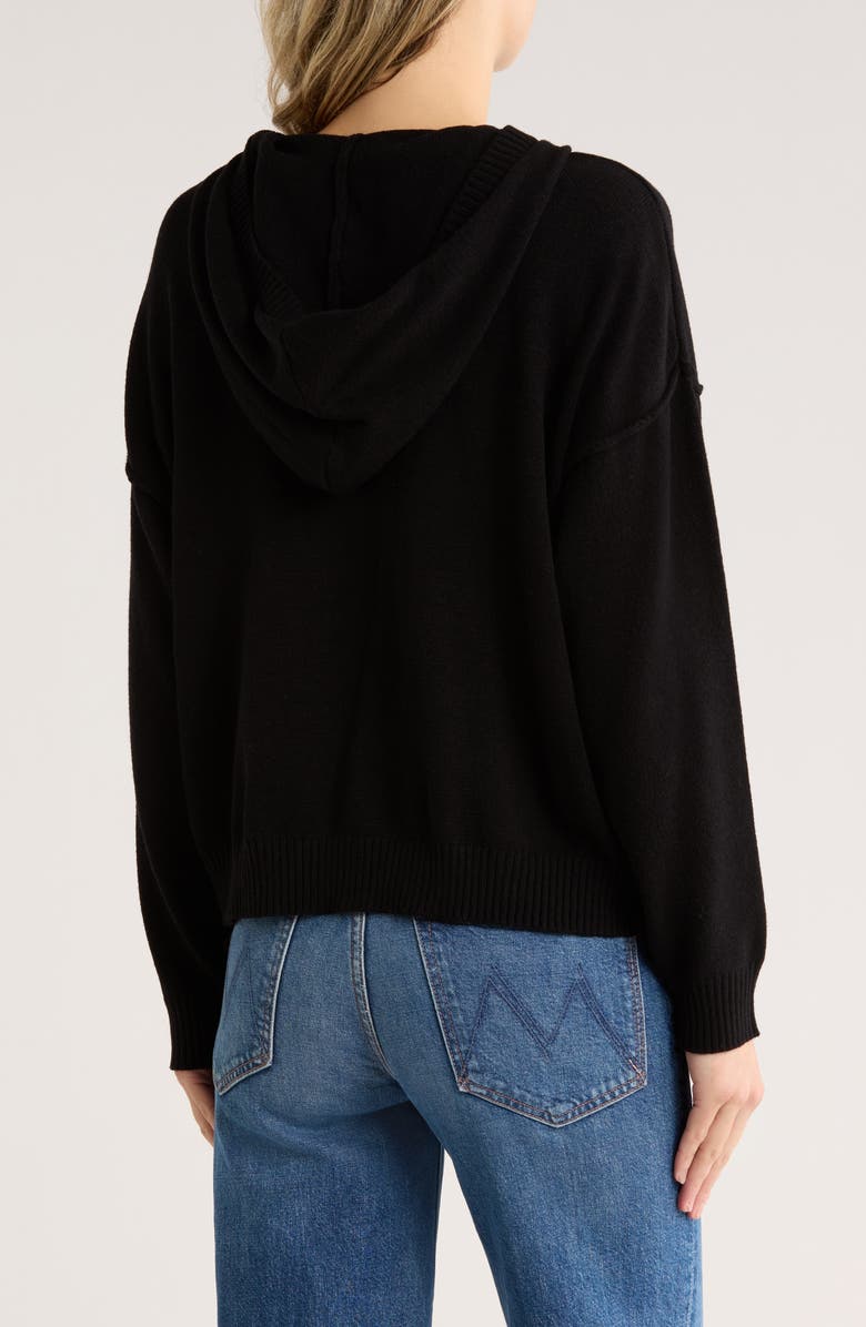 MAX STUDIO Hooded Pullover Sweater, Alternate, color, Black