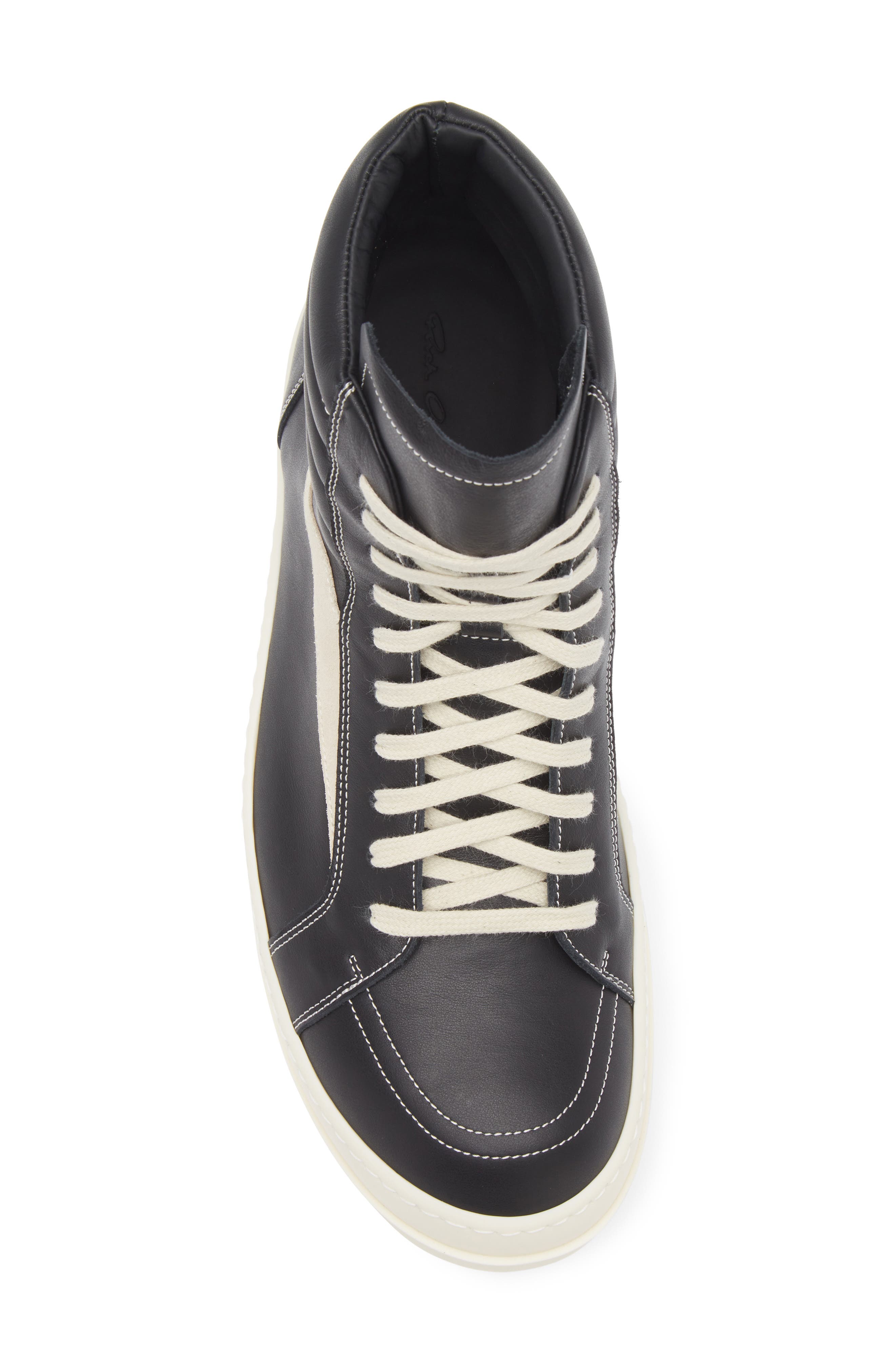 Rick Owens High Sneaks Sneaker, Alternate, color, Black/ Milk/ Milk