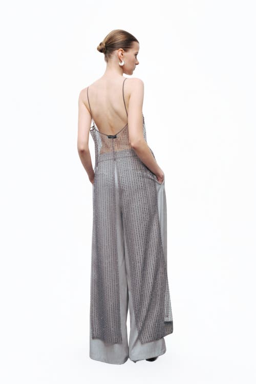 Nocturne Bead Embroidered Maxi Vest In Black