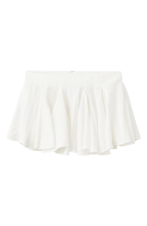 Godet Ruffled A-Line Miniskirt