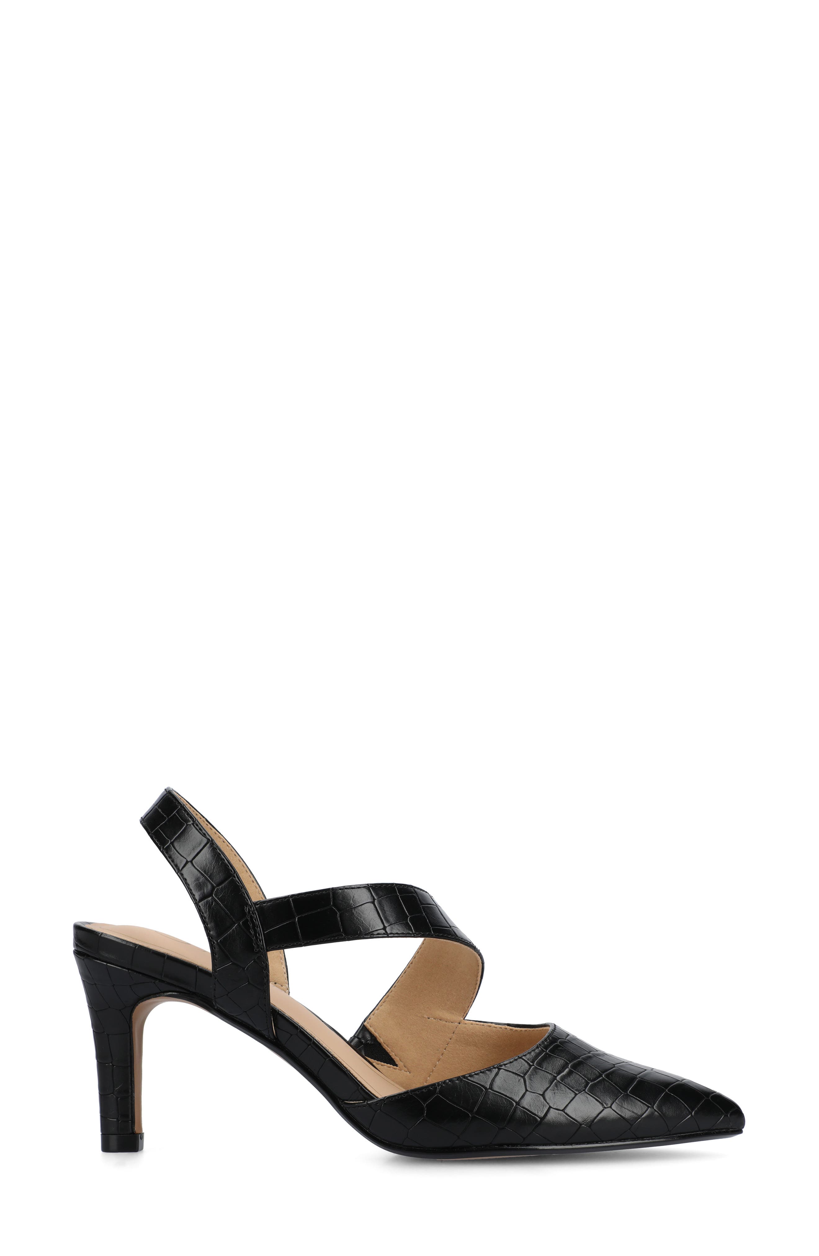 Scarlett Pointed Toe Pump, Alternate, color, BLACK CROCO