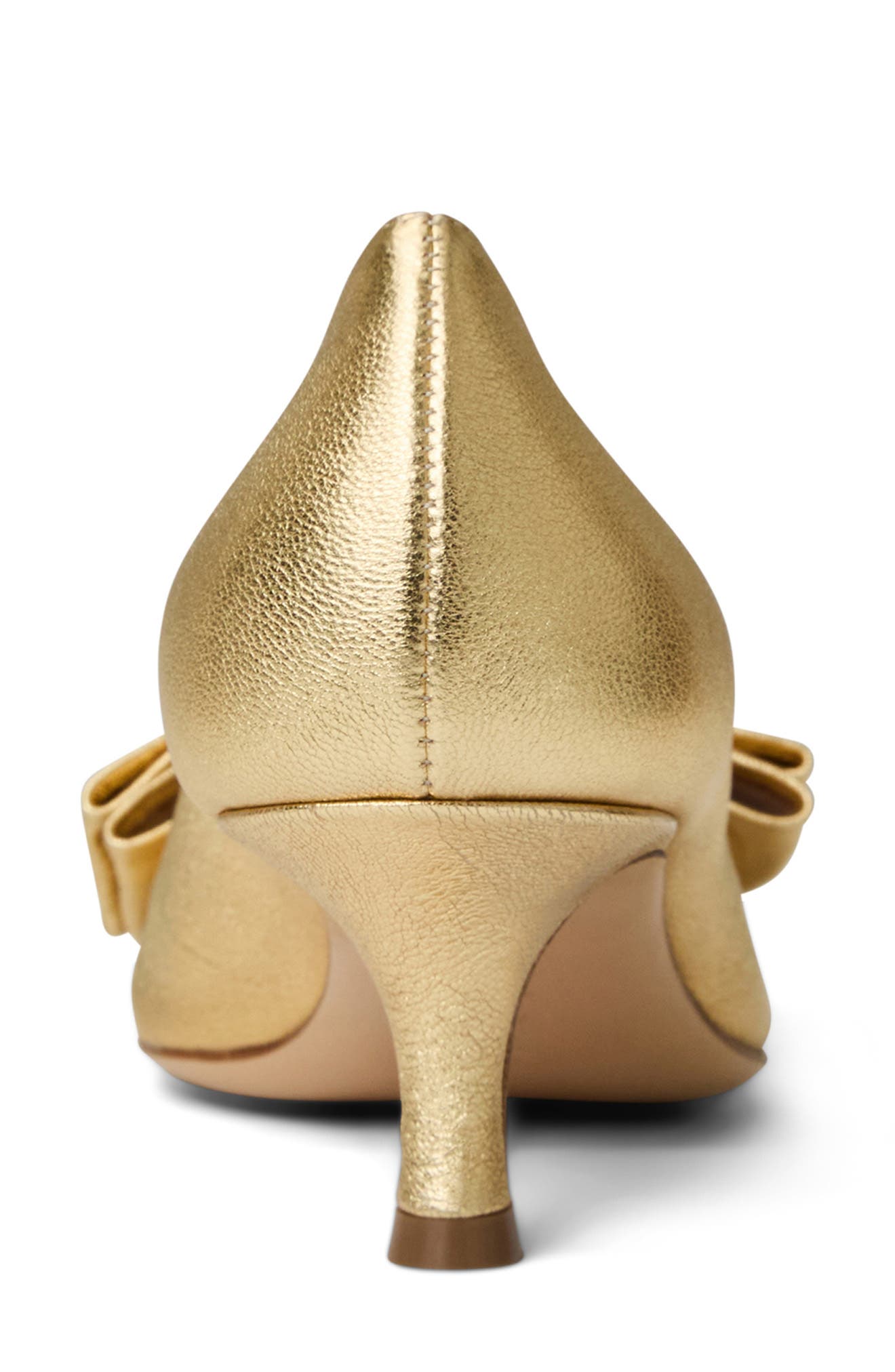 Bruno Magli Nadia Pointed Toe Kitten Heel Pump, Alternate, color, Gold Metallic