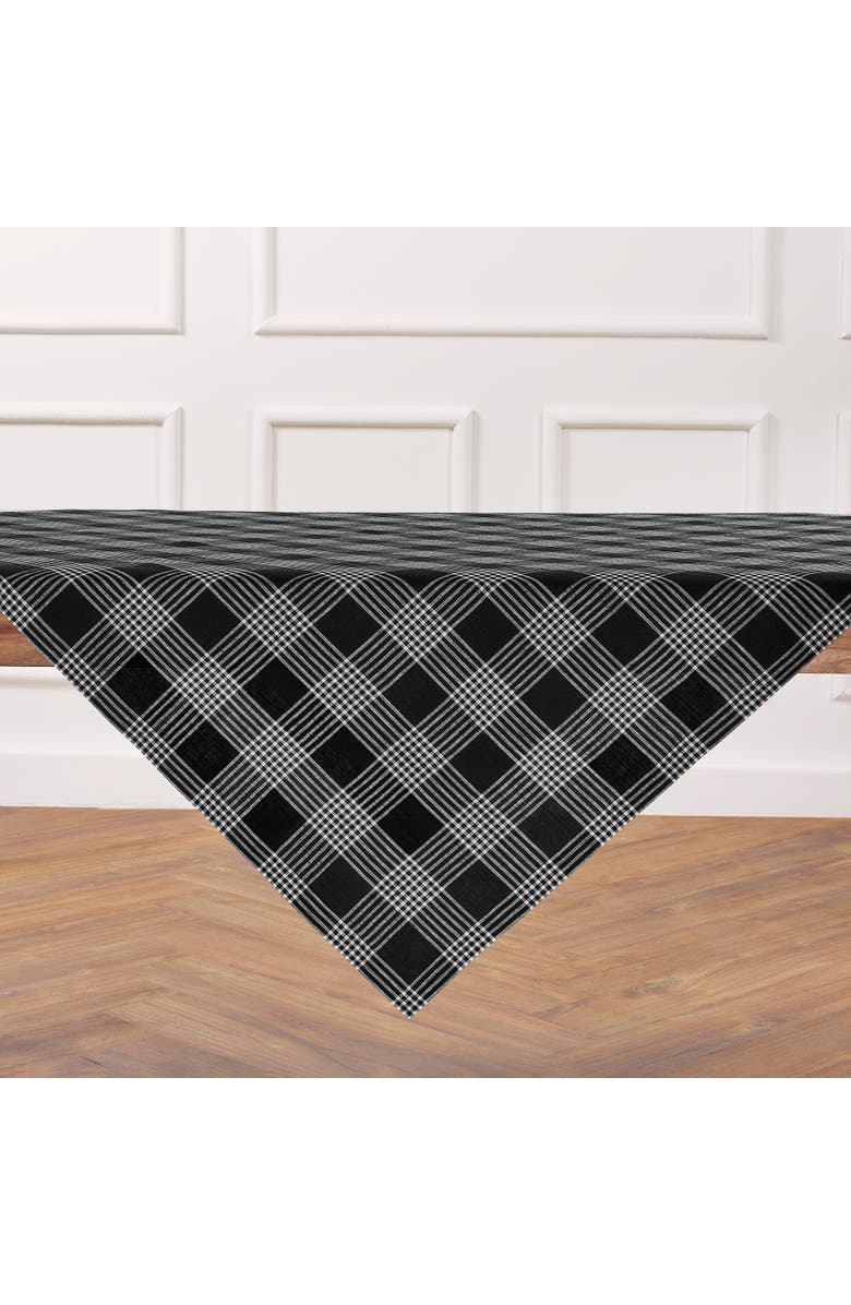 Solino Home Linen Table Throw - Glen Check, Alternate, color, Black And White
