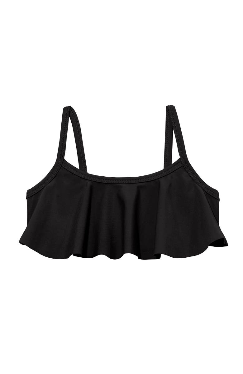 CITY THREADS Girls UPF 50+ Flounce Bikini Top, Alternate, color, Black