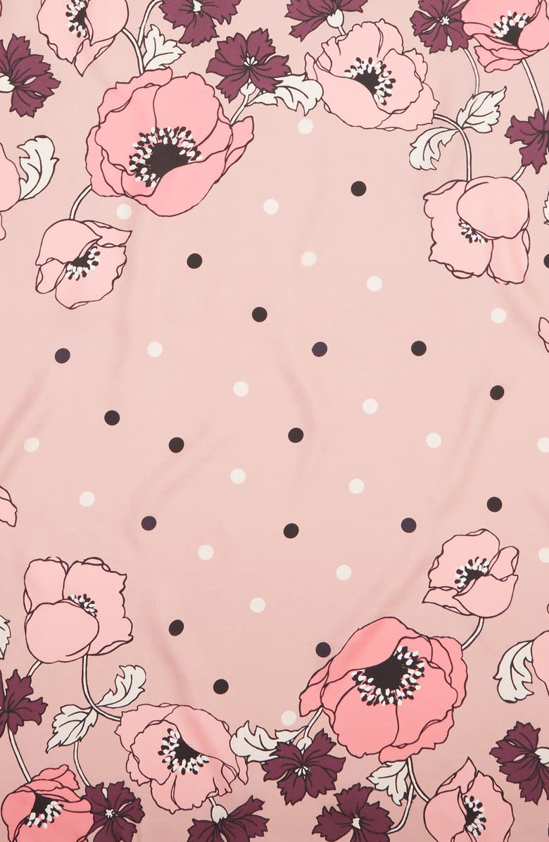 Kate Spade New York dreamy floral silk square scarf, Alternate, color, 